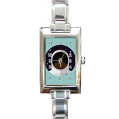 Astronaut Space Astronomy Universe Rectangle Italian Charm Watch by Salman4z