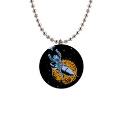 Astronaut Planet Space Science 1  Button Necklace by Salman4z