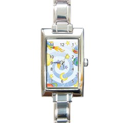 Science Fiction Outer Space Rectangle Italian Charm Watch by Salman4z