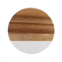 Seamless Pattern Fresh Strawberry Marble Wood Coaster (round) by Salman4z