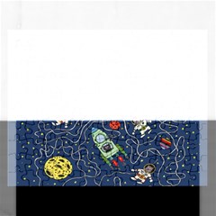 Cat Cosmos Cosmonaut Rocket Rectangular Jigsaw Puzzl by Salman4z