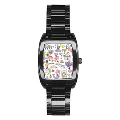 Fantasy-things-doodle-style-vector-illustration Stainless Steel Barrel Watch by Salman4z