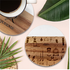 Egypt-symbols-decorative-icons-set Marble Wood Coaster (round) by Salman4z