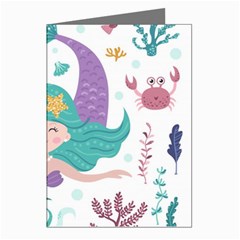 Set-cute-mermaid-seaweeds-marine-inhabitants Greeting Cards (pkg Of 8) by Salman4z