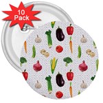 Vegetable 3  Buttons (10 pack)  Front