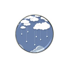 Clouds Rain Paper Raindrops Weather Sky Raining Hat Clip Ball Marker by Ravend