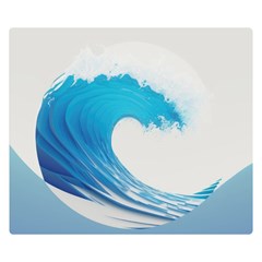 Wave Tsunami Tidal Wave Ocean Sea Water Premium Plush Fleece Blanket (small) by Ravend