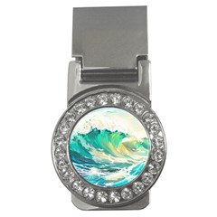 Waves Ocean Sea Tsunami Nautical Painting Money Clips (cz)  by Ravend