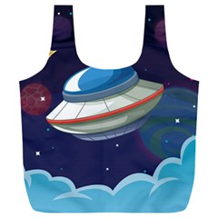 Ufo-alien-spaceship-galaxy Full Print Recycle Bag (xxxl) by Salman4z