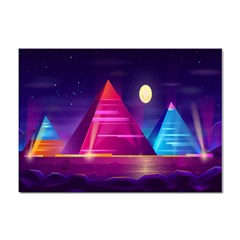 Egyptian-pyramids-night-landscape-cartoon Sticker A4 (10 Pack) by Salman4z