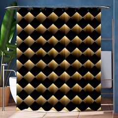 Golden Chess Board Background Shower Curtain 60  X 72  (medium)  by pakminggu