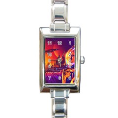 Far-future-human-colonization Rectangle Italian Charm Watch by Salman4z