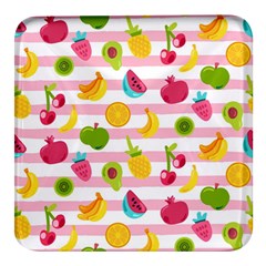 Tropical-fruits-berries-seamless-pattern Square Glass Fridge Magnet (4 Pack) by Salman4z