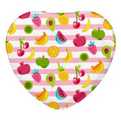 Tropical-fruits-berries-seamless-pattern Heart Glass Fridge Magnet (4 Pack) by Salman4z