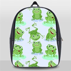 Cute-green-frogs-seamless-pattern School Bag (xl) by Salman4z