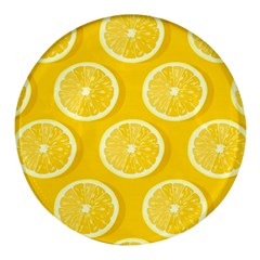 Lemon-fruits-slice-seamless-pattern Round Glass Fridge Magnet (4 Pack) by Salman4z