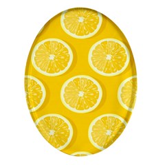 Lemon-fruits-slice-seamless-pattern Oval Glass Fridge Magnet (4 Pack) by Salman4z