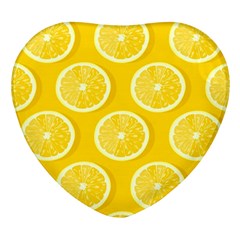 Lemon-fruits-slice-seamless-pattern Heart Glass Fridge Magnet (4 Pack) by Salman4z