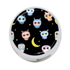 Cute-owl-doodles-with-moon-star-seamless-pattern 4-port Usb Hub (one Side) by Salman4z