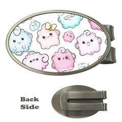 Cute-doodle-cartoon-seamless-pattern Money Clips (oval)  by Salman4z