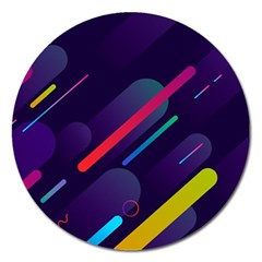 Colorful-abstract-background Magnet 5  (round) by Salman4z