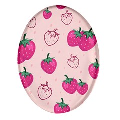 Seamless-strawberry-fruit-pattern-background Oval Glass Fridge Magnet (4 Pack) by Salman4z