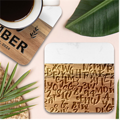 Letters-pattern Marble Wood Coaster (square) by Salman4z