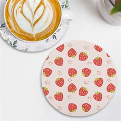 Strawberries-pattern-design Uv Print Round Tile Coaster by Salman4z