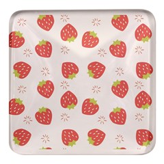 Strawberries-pattern-design Square Glass Fridge Magnet (4 Pack) by Salman4z