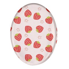 Strawberries-pattern-design Oval Glass Fridge Magnet (4 Pack) by Salman4z