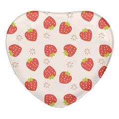 Strawberries-pattern-design Heart Glass Fridge Magnet (4 Pack) by Salman4z