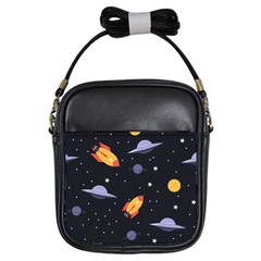 Cosmos Rockets Spaceships Ufos Girls Sling Bag by pakminggu