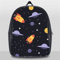 Cosmos Rockets Spaceships Ufos School Bag (xl) by pakminggu