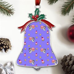 Art Pattern Design Seamless Scrapbooking Metal Holly Leaf Bell Ornament