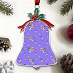 Art Pattern Design Seamless Scrapbooking Metal Holly Leaf Bell Ornament Front