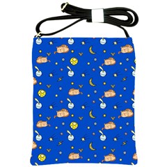 Cat Animals Sleep Stars Seamless Background Shoulder Sling Bag by pakminggu