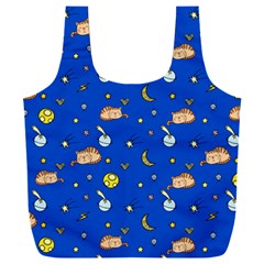 Cat Animals Sleep Stars Seamless Background Full Print Recycle Bag (xxl) by pakminggu