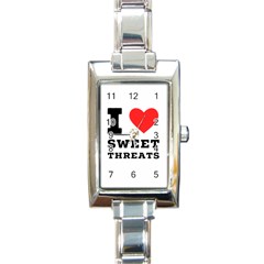 I Love Sweet Threats  Rectangle Italian Charm Watch by ilovewhateva