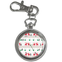 Red Green And Blue Christmas Themed Illustration Key Chain Watches by pakminggu