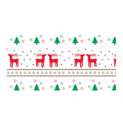 Red Green And Blue Christmas Themed Illustration Satin Wrap 35  X 70  by pakminggu