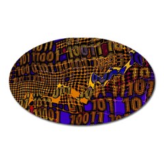 Binary Code Transformation Oval Magnet by pakminggu