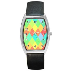 Low Poly Triangles Barrel Style Metal Watch by danenraven