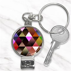 Abstract Geometric Triangles Shapes Nail Clippers Key Chain by danenraven