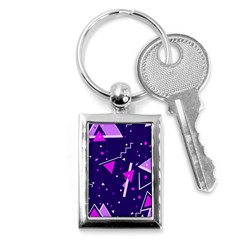 Purple Blue Geometric Pattern Key Chain (rectangle) by danenraven