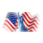 Statue Of Liberty And Usa Flag Art Satin Wrap 35  x 70  Front