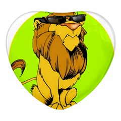 Lion Cartoon Parody Heart Glass Fridge Magnet (4 Pack)