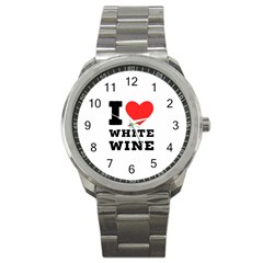 I Love White Wine Sport Metal Watch by ilovewhateva