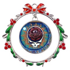 Grateful Dead Ahead Of Their Time Metal X mas Wreath Ribbon Ornament