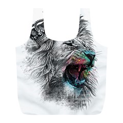 Lion King Head Full Print Recycle Bag (l) by Mog4mog4