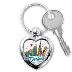 Burj Khalifa Skyline Clip Art Drawing Comic World Key Chain (Heart) Front